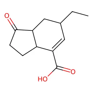 (3aS,6R,7aS)-6-Ethyl-2,3,3a,6,7,7a-hexahydro-1-oxo-1H-indene-4-carboxylic acid structure