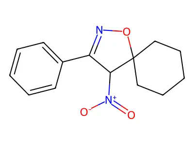 4-nitro-3-phenyl-1-oxa-2-azaspiro[4.5]dec-2-ene structure