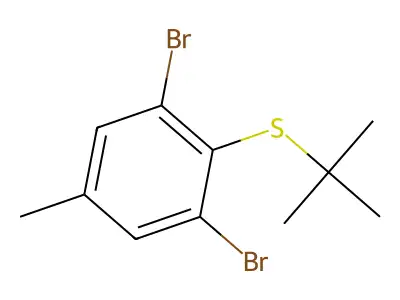 Benzene, 1,3-dibromo-2-[(1,1-dimethylethyl)thio]-5-methyl- structure