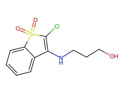 Propanol, 3-((2-chloro-3-benzo(b)thienyl)amino)-, S,S-dioxide structure