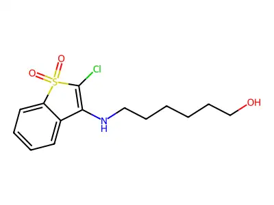 1-Hexanol, 6-((2-chlorobenzo(b)thien-3-yl)amino)-, S,S-dioxide structure