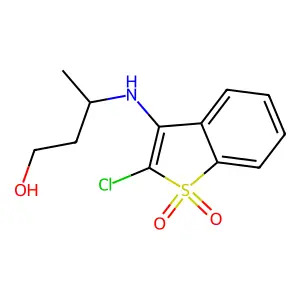 Butanol, 3-((2-chloro-3-benzo(b)thienyl)amino)-, S,S-dioxide structure