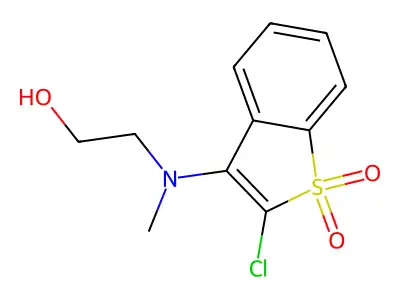 Ethanol, 2-(N-(2-chloro-3-benzo(b)thienyl)methylamino)-, S,S-dioxide structure