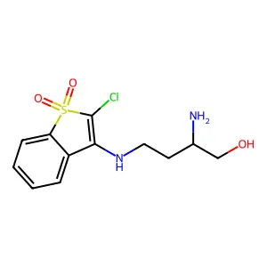 Butanol, 2-amino-4-((2-chloro-3-benzo(b)thienyl)amino)-, S,S-dioxide structure