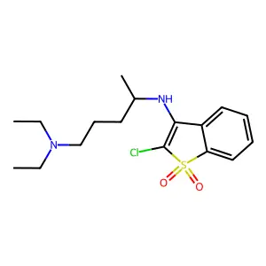 Benzo(b)thiophene, 2-chloro-3-((5-(diethylamino)-2-pentyl)amino)-, 1,1-dioxide structure