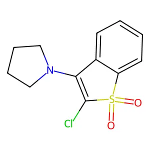 Benzo(b)thiophene, 2-chloro-3-(1-pyrrolidinyl)-, 1,1-dioxide structure