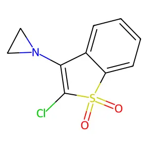 Benzo(b)thiophene, 3-(1-aziridinyl)-2-chloro-, 1,1-dioxide structure