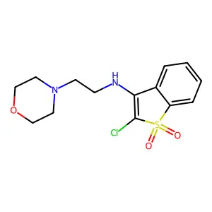 Benzo(b)thiophene, 2-chloro-3-(2-(morpholino)ethylamino)-, 1,1-dioxide structure