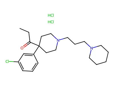 1-Propanone, 1-(4-(3-chlorophenyl)-1-(3-(1-piperidinyl)propyl)-4-piperidinyl)-, dihydrochloride structure
