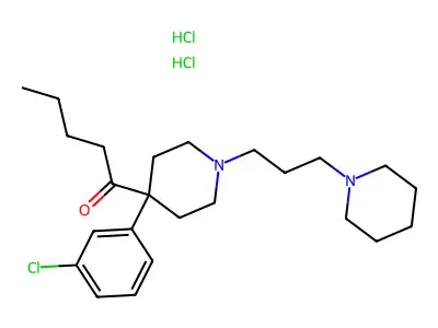 1-Pentanone, 1-(4-(3-chlorophenyl)-1-(3-(1-piperidinyl)propyl)-4-piperidinyl)-, dihydrochloride structure
