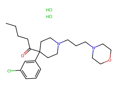 1-Pentanone, 1-(4-(3-chlorophenyl)-1-(3-(4-morpholinyl)propyl)-4-piperidinyl)-, dihydrochloride structure