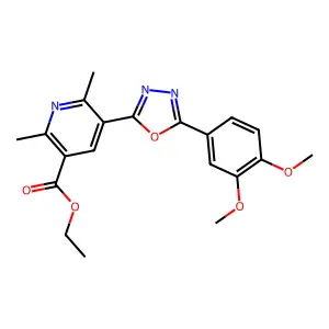 ethyl 5-[5-(3,4-dimethoxyphenyl)-1,3,4-oxadiazol-2-yl]-2,6-dimethylpyridine-3-carboxylate structure