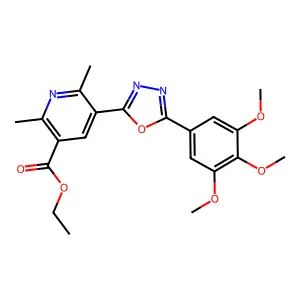 Ethyl 2,6-dimethyl-5-[5-(3,4,5-trimethoxyphenyl)-1,3,4-oxadiazol-2-yl]nicotinate structure