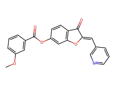 (Z)-3-oxo-2-(pyridin-3-ylmethylene)-2,3-dihydrobenzofuran-6-yl 3-methoxybenzoate structure