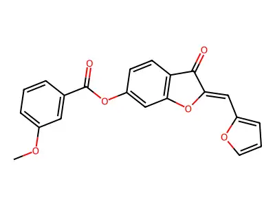 (Z)-2-(furan-2-ylmethylene)-3-oxo-2,3-dihydrobenzofuran-6-yl 3-methoxybenzoate structure