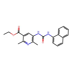 Ethyl 2,6-dimethyl-5-(3-(naphthalen-1-yl)ureido)nicotinate structure