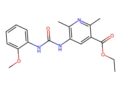 Ethyl 5-({[(2-methoxyphenyl)amino]carbonyl}amino)-2,6-dimethylnicotinate structure