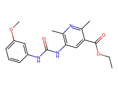 Ethyl 5-{[(3-methoxyphenyl)carbamoyl]amino}-2,6-dimethylpyridine-3-carboxylate structure