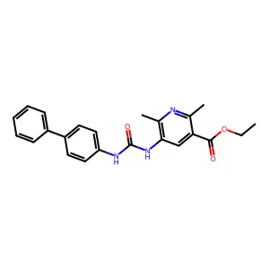 Ethyl 2,6-dimethyl-5-[(4-phenylphenyl)carbamoylamino]pyridine-3-carboxylate structure