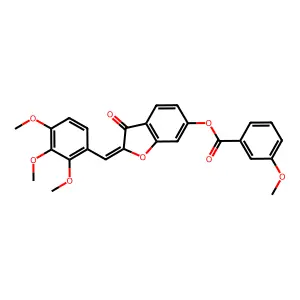 (Z)-3-oxo-2-(2,3,4-trimethoxybenzylidene)-2,3-dihydrobenzofuran-6-yl 3-methoxybenzoate structure