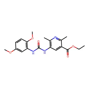 Ethyl 5-(3-(2,5-dimethoxyphenyl)ureido)-2,6-dimethylnicotinate structure