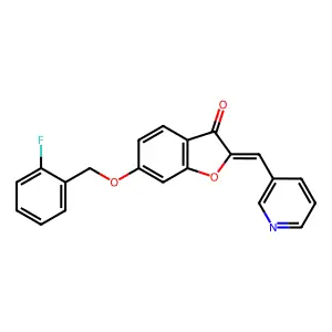 (Z)-6-((2-fluorobenzyl)oxy)-2-(pyridin-3-ylmethylene)benzofuran-3(2H)-one structure