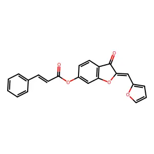 (Z)-2-(furan-2-ylmethylene)-3-oxo-2,3-dihydrobenzofuran-6-yl cinnamate structure