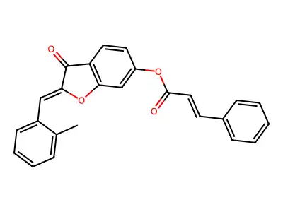 (2Z)-2-(2-methylbenzylidene)-3-oxo-2,3-dihydro-1-benzofuran-6-yl (2E)-3-phenylprop-2-enoate structure