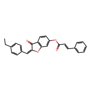 (2Z)-2-(4-ethylbenzylidene)-3-oxo-2,3-dihydro-1-benzofuran-6-yl (2E)-3-phenylprop-2-enoate structure