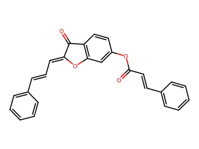 (2Z)-3-oxo-2-[(2E)-3-phenylprop-2-en-1-ylidene]-2,3-dihydro-1-benzofuran-6-yl (2E)-3-phenylprop-2-enoate structure