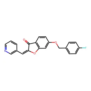 (Z)-6-((4-fluorobenzyl)oxy)-2-(pyridin-3-ylmethylene)benzofuran-3(2H)-one structure