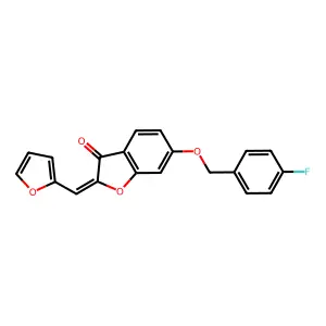 (Z)-6-((4-fluorobenzyl)oxy)-2-(furan-2-ylmethylene)benzofuran-3(2H)-one structure