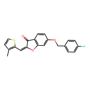 (Z)-6-((4-fluorobenzyl)oxy)-2-((3-methylthiophen-2-yl)methylene)benzofuran-3(2H)-one structure