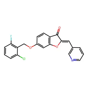 6-[(2-chloro-6-fluorobenzyl)oxy]-2-[(Z)-1-(3-pyridyl)methylidene]-1-benzofuran-3-one structure