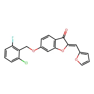 (Z)-6-((2-chloro-6-fluorobenzyl)oxy)-2-(furan-2-ylmethylene)benzofuran-3(2H)-one structure
