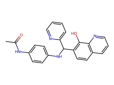 N-(4-{[(8-Hydroxyquinolin-7-YL)(pyridin-2-YL)methyl]amino}phenyl)acetamide structure