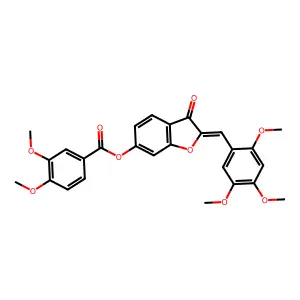 (Z)-3-oxo-2-(2,4,5-trimethoxybenzylidene)-2,3-dihydrobenzofuran-6-yl 3,4-dimethoxybenzoate structure