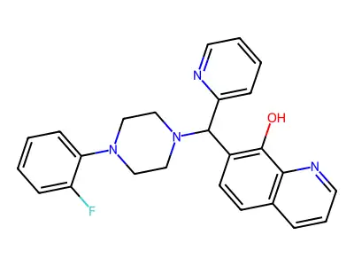 7-{[4-(2-Fluorophenyl)piperazin-1-YL](pyridin-2-YL)methyl}quinolin-8-OL structure