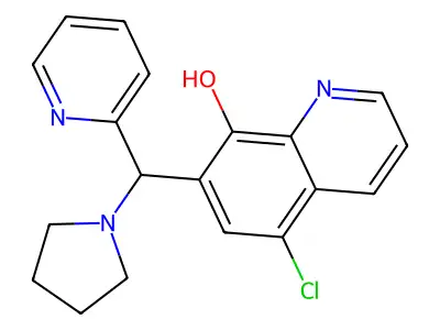 5-Chloro-7-(pyridin-2-yl(pyrrolidin-1-yl)methyl)quinolin-8-ol structure