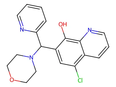 5-Chloro-7-[morpholin-4-yl(pyridin-2-yl)methyl]quinolin-8-ol structure