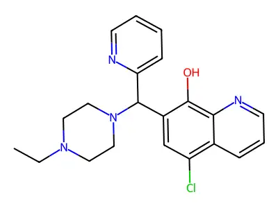 5-Chloro-7-[(4-ethylpiperazin-1-yl)(pyridin-2-yl)methyl]quinolin-8-ol structure