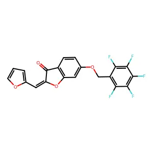 (Z)-2-(furan-2-ylmethylene)-6-((perfluorophenyl)methoxy)benzofuran-3(2H)-one structure