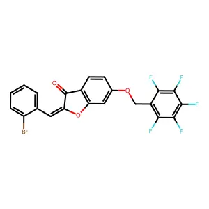(2Z)-2-(2-bromobenzylidene)-6-[(pentafluorobenzyl)oxy]-1-benzofuran-3(2H)-one structure