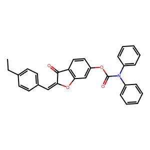 (2Z)-2-(4-ethylbenzylidene)-3-oxo-2,3-dihydro-1-benzofuran-6-yl diphenylcarbamate structure
