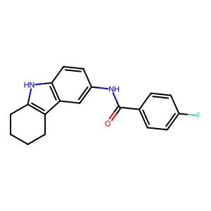 4-fluoro-N-(2,3,4,9-tetrahydro-1H-carbazol-6-yl)benzamide structure
