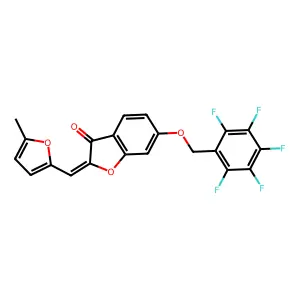 (2Z)-2-[(5-methylfuran-2-yl)methylidene]-6-[(pentafluorobenzyl)oxy]-1-benzofuran-3(2H)-one structure