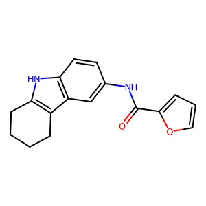 N-(6,7,8,9-tetrahydro-5H-carbazol-3-yl)furan-2-carboxamide structure