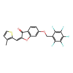 (2Z)-2-[(3-methylthiophen-2-yl)methylidene]-6-[(pentafluorobenzyl)oxy]-1-benzofuran-3(2H)-one structure