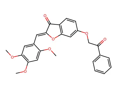 (Z)-6-(2-oxo-2-phenylethoxy)-2-(2,4,5-trimethoxybenzylidene)benzofuran-3(2H)-one structure