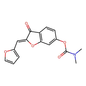 (Z)-2-(furan-2-ylmethylene)-3-oxo-2,3-dihydrobenzofuran-6-yl dimethylcarbamate structure